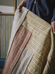 And Objects Quilt for the Threads of Life project for Christopher Farr Cloth made using Unravel Striped Woven Fabric